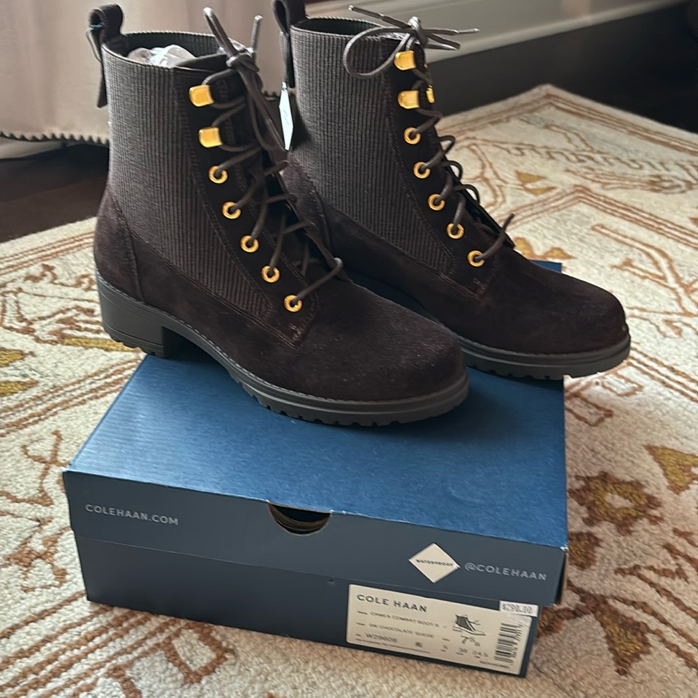 🆕🤎COLE HAAN Waterproof Camea Combat Boot